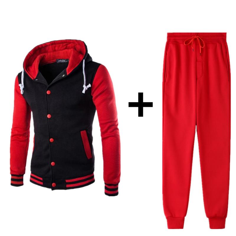 Jogging Clothing Men Jacket+Pants Two-Pieces Casual Baseball Tracksuit Male Fashion Sportswear Set Sweatsuit Autumn, Black;red
Jogging Clothing Men Jacket+Pants Two-Pieces Casual Baseball Tracksuit Male Fashion Sportswear Set Sweatsuit Autumn, Black;red