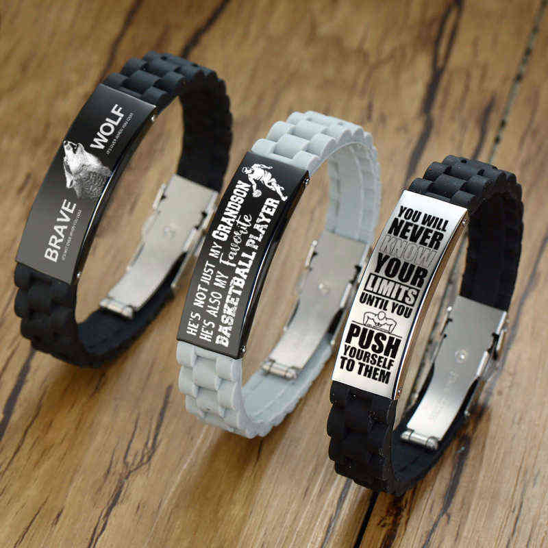 Silicone to My Son Love Mom Dad Inspirational Wristband Bracelets Courage Quotes Graduation Birthday Idea
Silicone to My Son Love Mom Dad Inspirational Wristband Bracelets Courage Quotes Graduation Birthday Idea