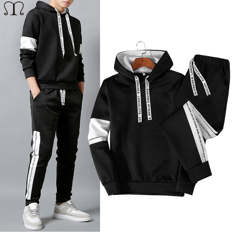 Casual tracksuit Set Men Fashion Jogger Sports Sportswear Suits Spring Autumn Two Pieces Hoodies Pants Set Male Sweat Suit 201210