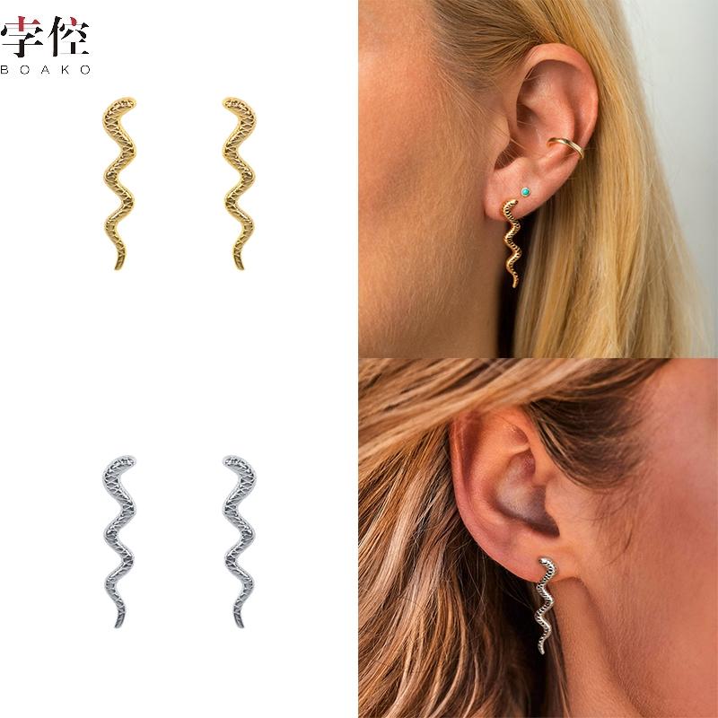 Stud BOAKO S925 Silver Earrings For Women 2021 Jewelry Gold Snake Pendiente Piercing Ohrringe Brincos Aretes Girl Party
Stud BOAKO S925 Silver Earrings For Women 2021 Jewelry Gold Snake Pendiente Piercing Ohrringe Brincos Aretes Girl Party