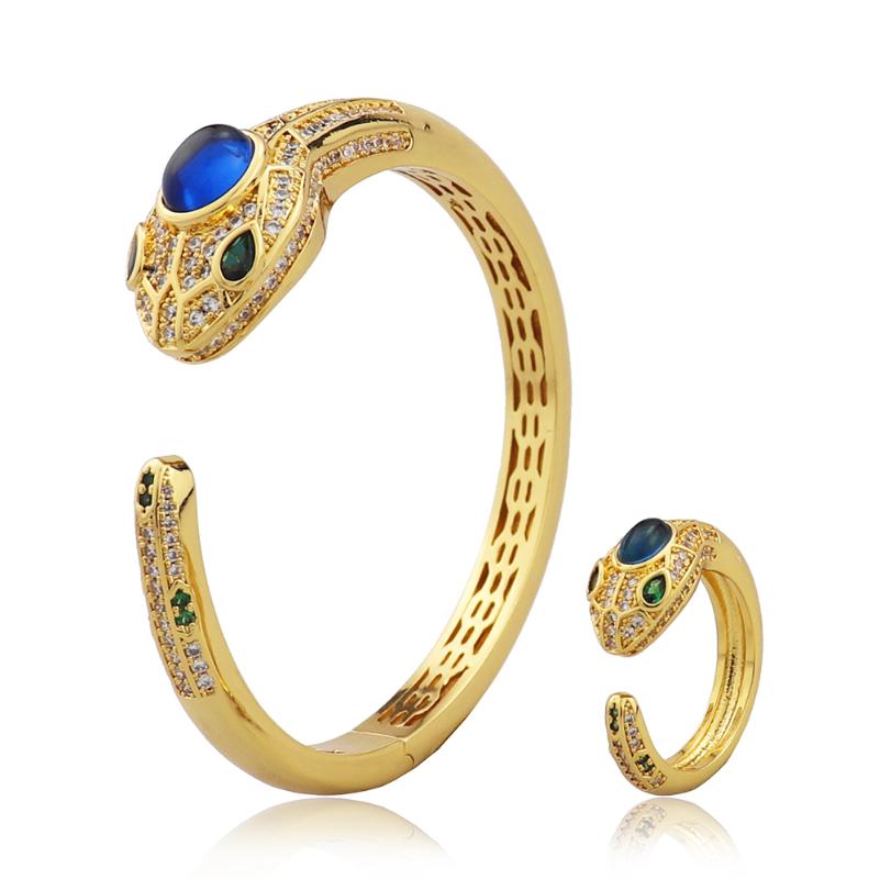 Earrings & Necklace Fashion Classic Animal Blue Gem Snake Bracelet And Ring Jewelry Set Banquet Anniversary Gift B1356, Silver
Earrings & Necklace Fashion Classic Animal Blue Gem Snake Bracelet And Ring Jewelry Set Banquet Anniversary Gift B1356, Silver