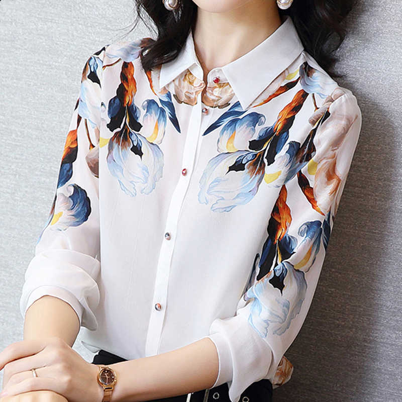 Long Sleeve White Blouse Print Chiffon Shirt Women Blusas Mujer De Moda Turn Down Collar Office E184 210602
Long Sleeve White Blouse Print Chiffon Shirt Women Blusas Mujer De Moda Turn Down Collar Office E184 210602