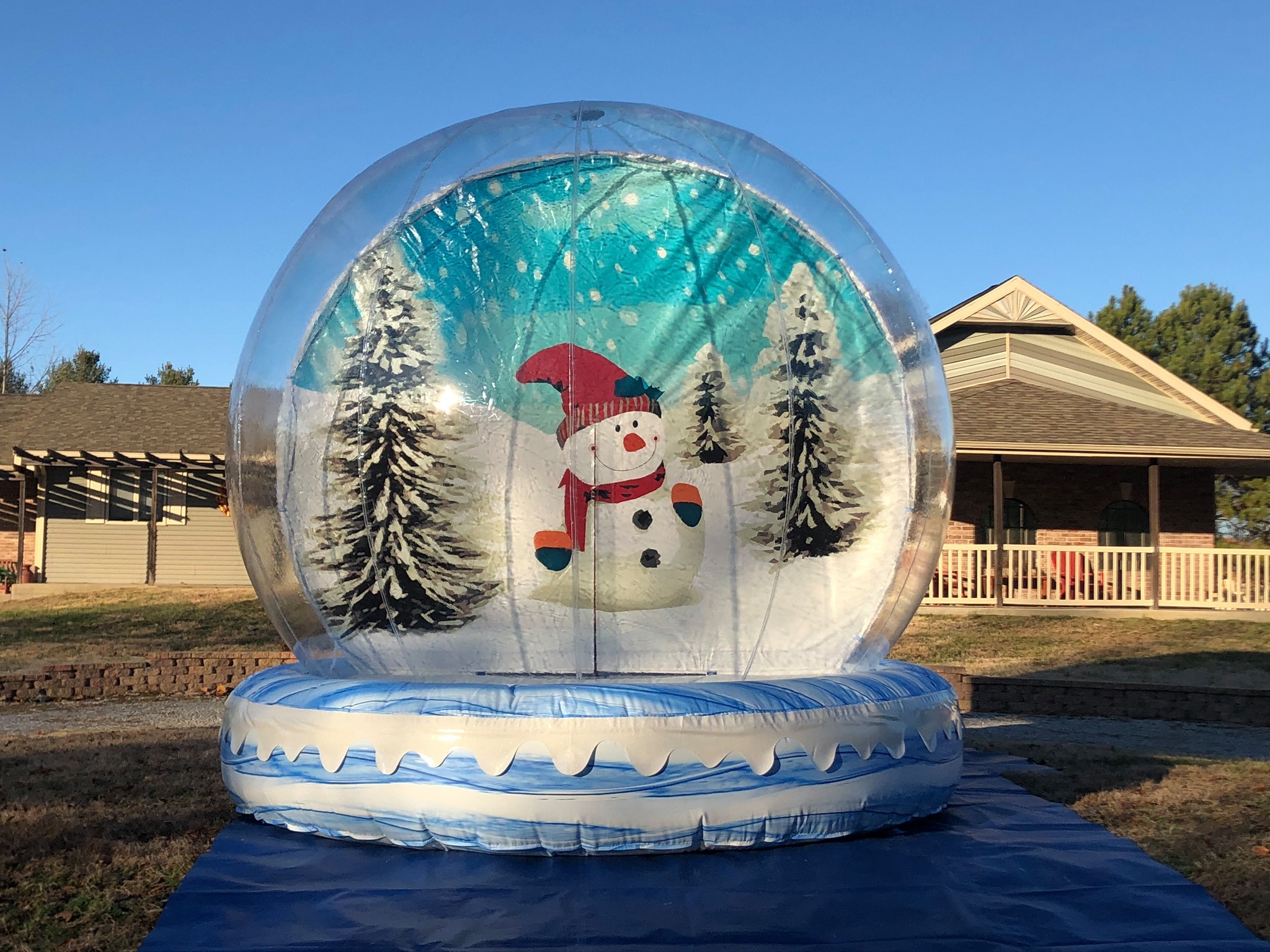 Christmas Decoration Snow Globe Po Booth People Inside Clear Bubble Dome Customized Background Picture Inflatable Snowglobe Chr