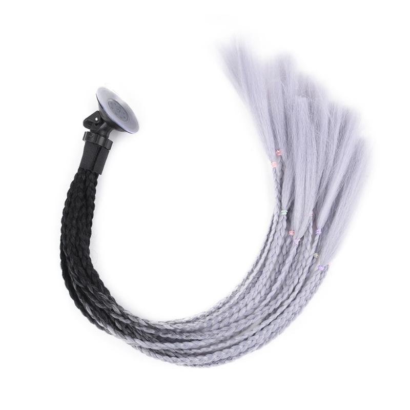 Synthetic Wigs Helmet Braid Motorcycle Motorbike Women Crochet Hair Box Ponytail