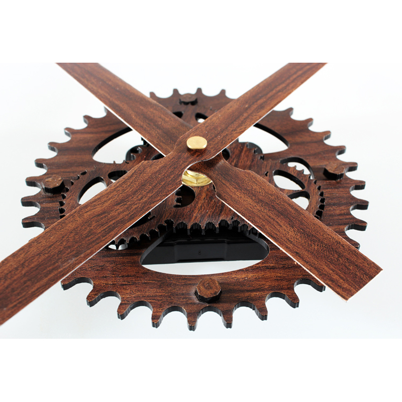 Wall Clock 30CM big pointer clock mechanism Wall Clocks saat Reloj retro wooden gear clocks hanging accessories mute kit 210309