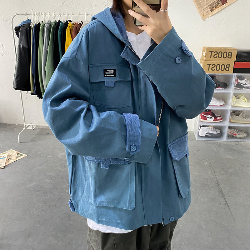 2021 New Autumn Korean Men's Fashion Casual Multi-pocket Tooling Jackets Mens Streetwear Wild Loose Hip-hop Bomber Jacket Men 5jlr, Khaki
2021 New Autumn Korean Men's Fashion Casual Multi-pocket Tooling Jackets Mens Streetwear Wild Loose Hip-hop Bomber Jacket Men 5jlr, Khaki