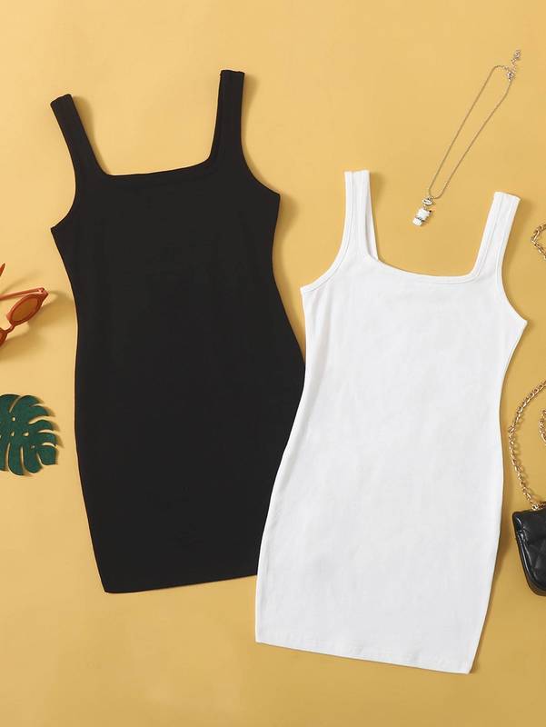 Girls 2 Pack Rib-knit Dress SHE