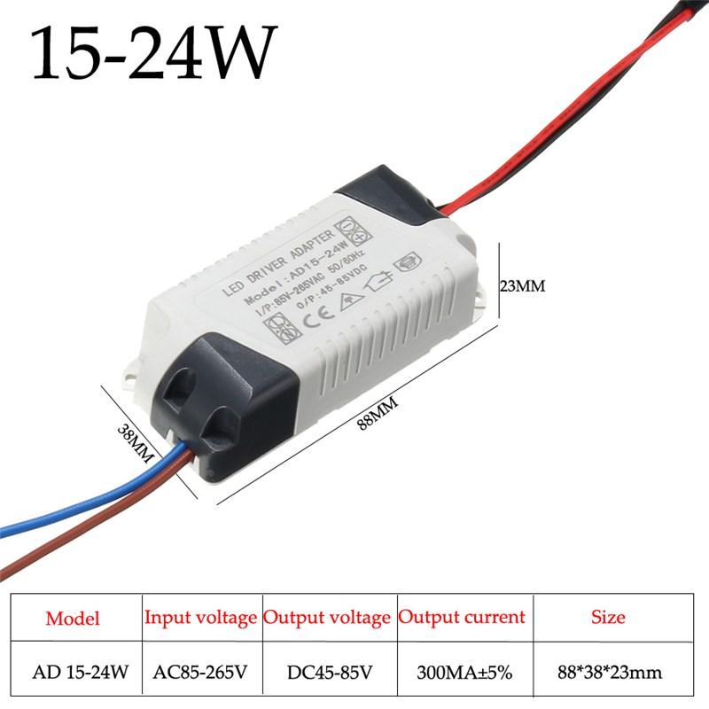AC85-265V LED Driver Adapter Power Supply LED Light Lamp Lighting Transformer 300mA 1-3W 5W 7W 12W 15W 24W