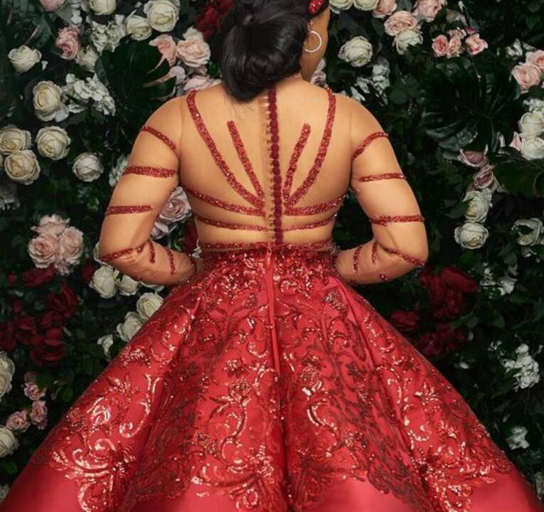 aso ebi arabic luxurious lace burgundy evening dresses beaded sheer neck prom dresses satin formal party second reception gowns zj624