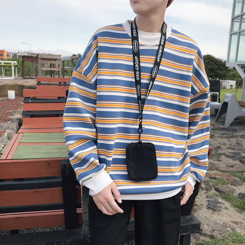 2021 New Korean Style Men's Fashion Stripe Hoodies Round Collar Coat Veet Pullovers Loose Casual Red/blue/yellow Sweatshirt S-2xl I3jy
2021 New Korean Style Men's Fashion Stripe Hoodies Round Collar Coat Veet Pullovers Loose Casual Red/blue/yellow Sweatshirt S-2xl I3jy
