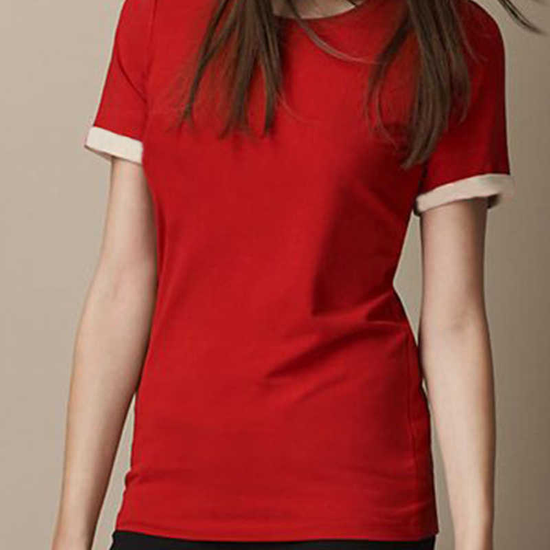 T-shirts Women's brand designer Summer Ladies short-sleeved clothes tops Round neck feminine breathable cotton, White
T-shirts Women's brand designer Summer Ladies short-sleeved clothes tops Round neck feminine breathable cotton, White