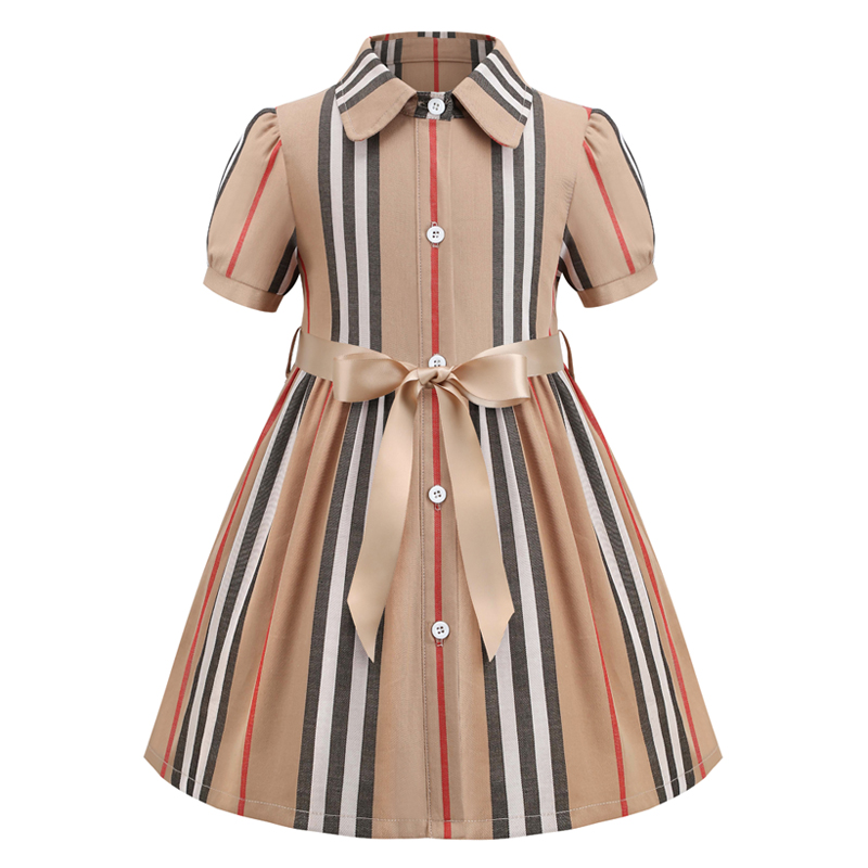 2022 Summer New Baby Girl Dress Short Sleeve Princess Kids Clothing Striated Wear Cotton Bow Children's Fashion 2-7 Years, Brown
2022 Summer New Baby Girl Dress Short Sleeve Princess Kids Clothing Striated Wear Cotton Bow Children's Fashion 2-7 Years, Brown