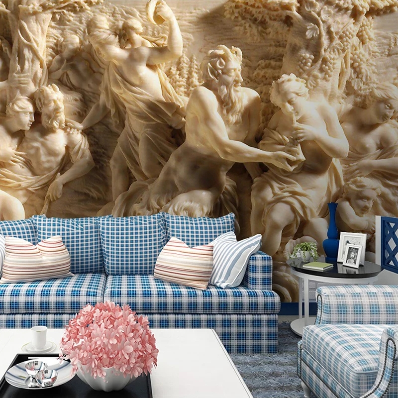 Custom Photo Wall European Character Statue 3D Stereoscopic Hotel Living Room Bedroom Wall Decor Mural Wallpaper