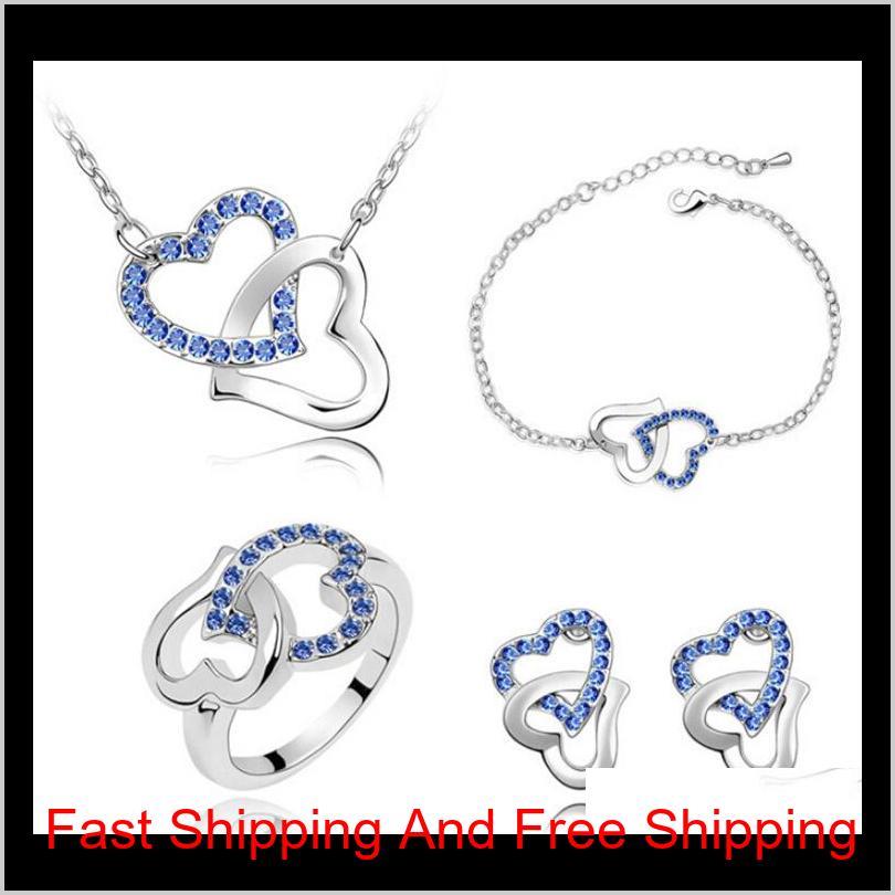 Newest Necklace And Earring Sets Heart Design Crystal Material Bracelet Ring Sets Exquisite Wedding Jewelry Sets 4022 9Pfnu Prkk5, Black
Newest Necklace And Earring Sets Heart Design Crystal Material Bracelet Ring Sets Exquisite Wedding Jewelry Sets 4022 9Pfnu Prkk5, Black