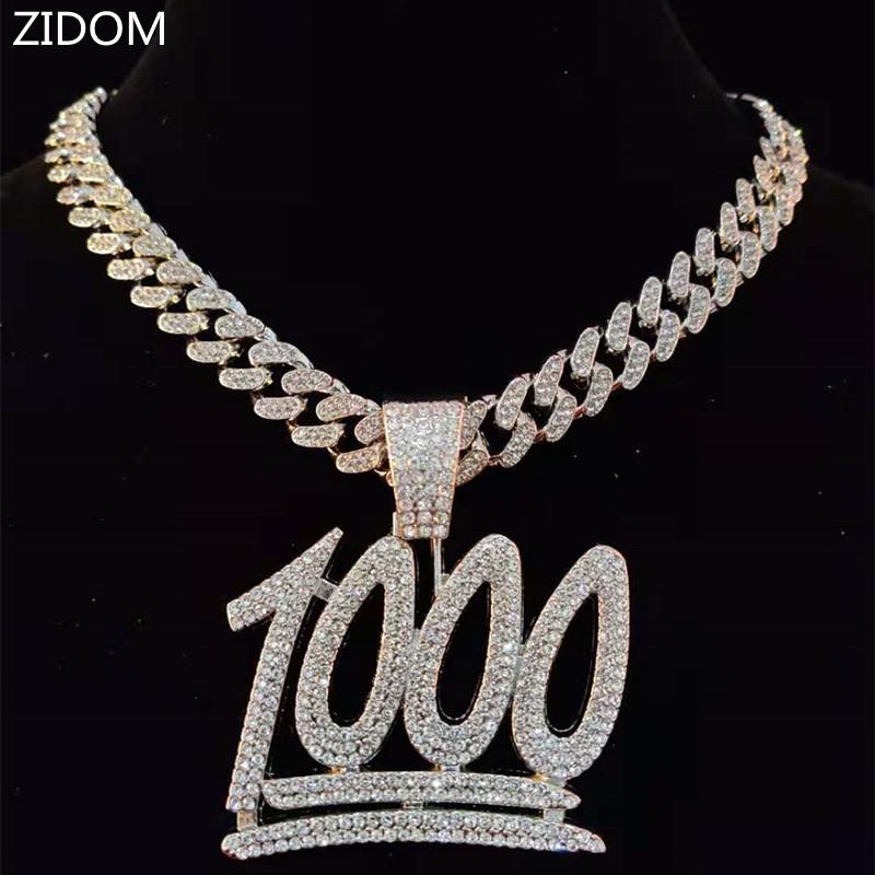 Men Hip Hop 1000 Number Pendant Necklace with 13mm Miami Cuban Chain Iced Out Bling HipHop Necklaces Male Fashion Jewelry
Men Hip Hop 1000 Number Pendant Necklace with 13mm Miami Cuban Chain Iced Out Bling HipHop Necklaces Male Fashion Jewelry