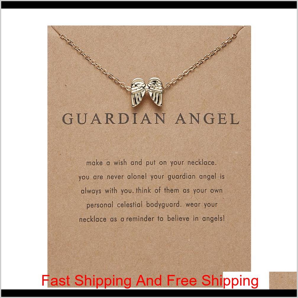 Cr Jewelry New Arrival Dogeared Necklace With Gift Card Elephant Pearl Love Wings Key Zodiac Sign Compass Lotus Pendant For