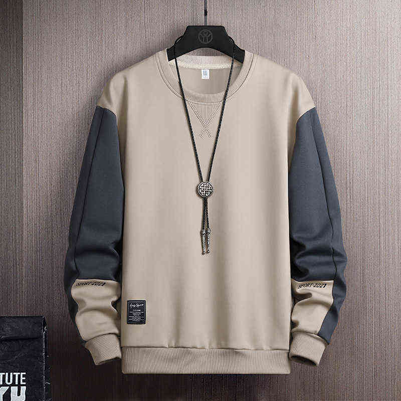 2022 Solid Color Black White Patchwork Sweatshirt Men'S Hoodies Spring Autumn Hoody Casual Streetwear Clothes Y220702