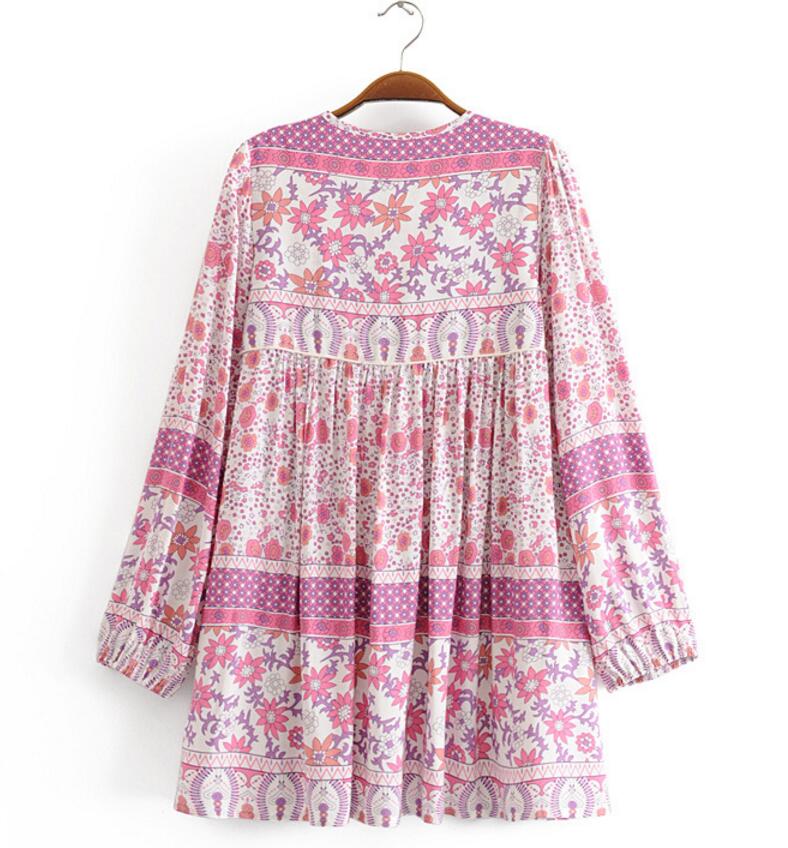 New Bohemia Lacing up Pink Location Floral print Dress Ethnic Woman Long Sleeve Tassel Short Strappy Dresses Holiday Beach, Red
New Bohemia Lacing up Pink Location Floral print Dress Ethnic Woman Long Sleeve Tassel Short Strappy Dresses Holiday Beach, Red