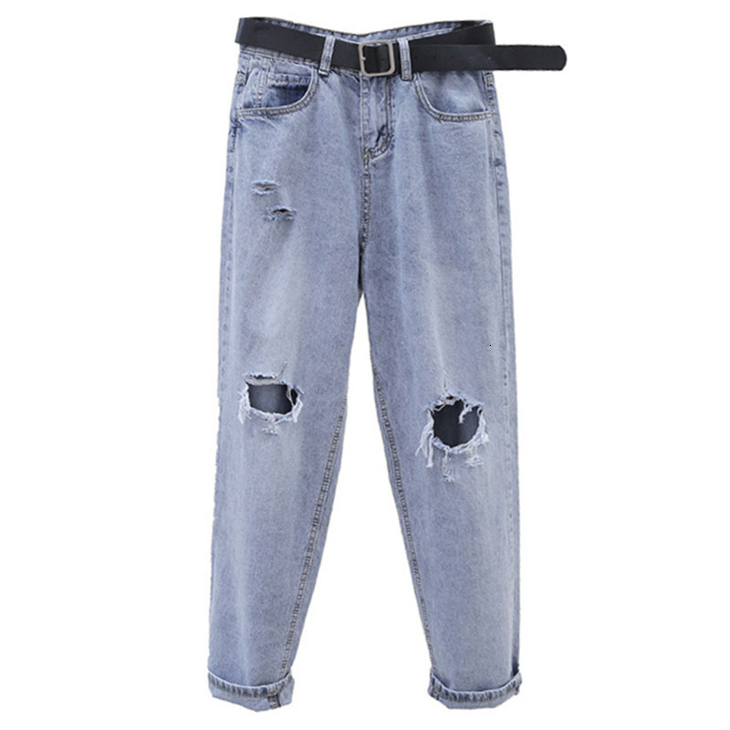2021 Autumn New Hole Harem Pants with Belt 5xl Plus Size Jeans Woman Quality Cotton High Waisted Ankle-length Streetwear Ddiz, Free belt
2021 Autumn New Hole Harem Pants with Belt 5xl Plus Size Jeans Woman Quality Cotton High Waisted Ankle-length Streetwear Ddiz, Free belt