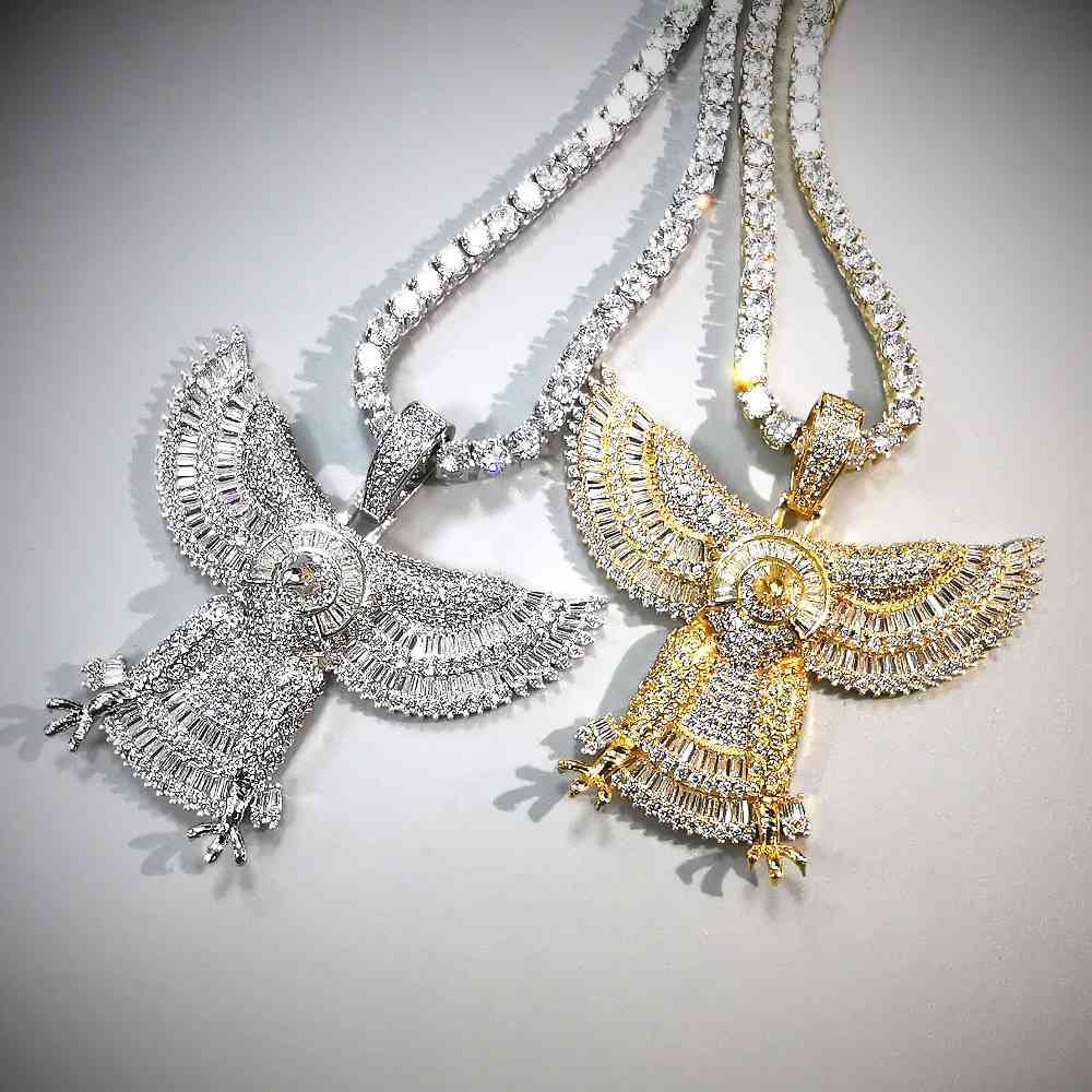Bling Iced Out Eagle Pendant Necklace 2 Colors Geometric Zircon Mens Necklace Hip Hop Jewelry For Men Women Gifts X0509
Bling Iced Out Eagle Pendant Necklace 2 Colors Geometric Zircon Mens Necklace Hip Hop Jewelry For Men Women Gifts X0509