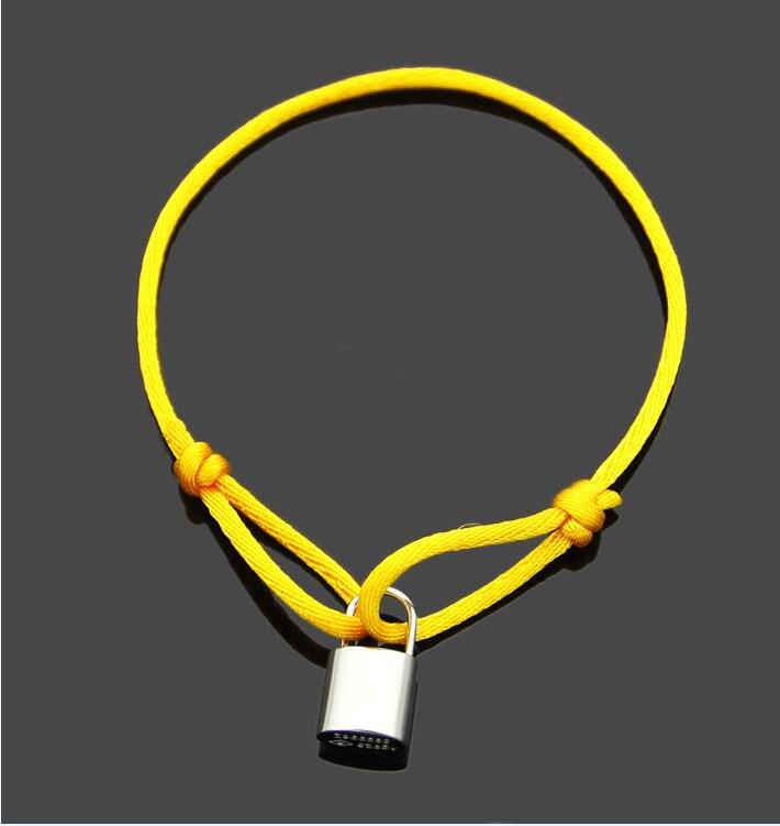 New Brand Lover Charm Bracelets Handmade Adjustable Rope Chain Bracelets Charm Lock Pendant Titanium Stainless Steel for gift With letter