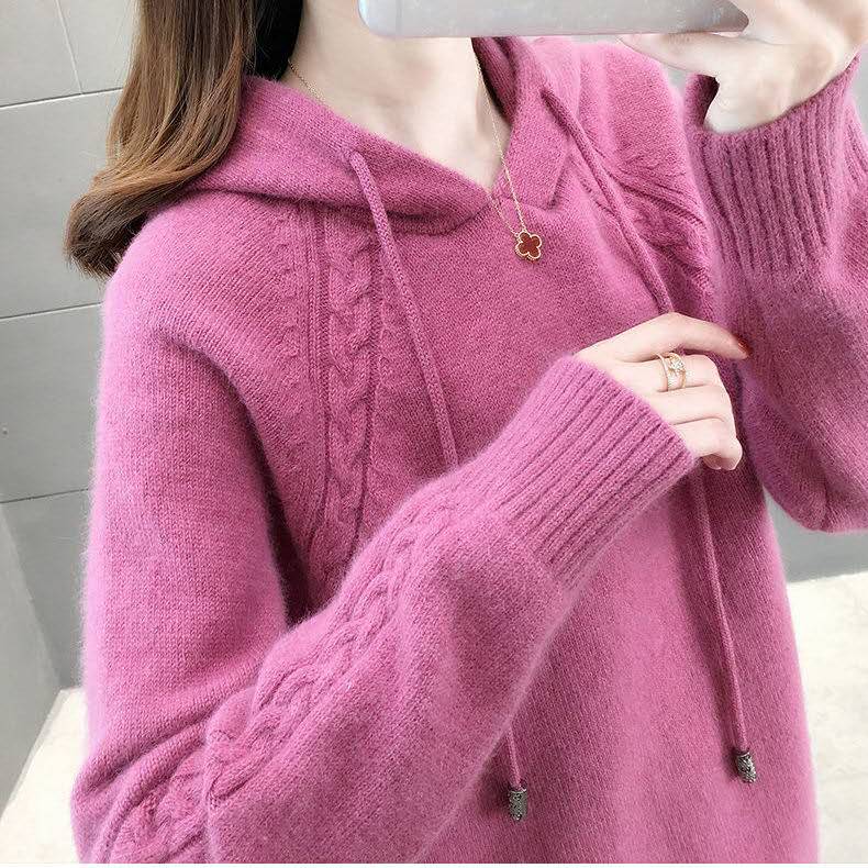 Autumn Winter New Korean Style Fashion Womens Knitwear Warm Hooded Design Lazy Cozy Loose Oversize Sweaters Female Coat Top, White;black
Autumn Winter New Korean Style Fashion Womens Knitwear Warm Hooded Design Lazy Cozy Loose Oversize Sweaters Female Coat Top, White;black