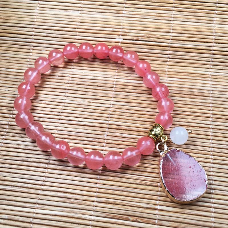 Charm Bracelets Natural Semi Precious Stone Bracelet For Woman Ball: 8mm Egg Shaped Pendant 20 * 30MM Pink /Orange
Charm Bracelets Natural Semi Precious Stone Bracelet For Woman Ball: 8mm Egg Shaped Pendant 20 * 30MM Pink /Orange