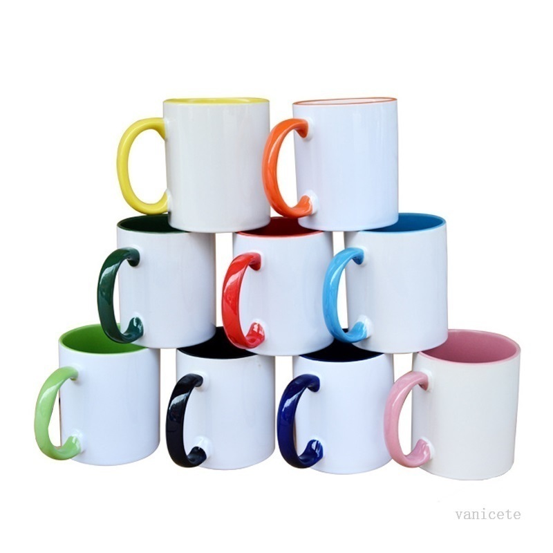 10 color Blank Sublimation Ceramic mug color handle Color inside blank cup DIY Transfer Heat Press Print water cup Sea Shipping T9I001159, Multi-color
10 color Blank Sublimation Ceramic mug color handle Color inside blank cup DIY Transfer Heat Press Print water cup Sea Shipping T9I001159, Multi-color