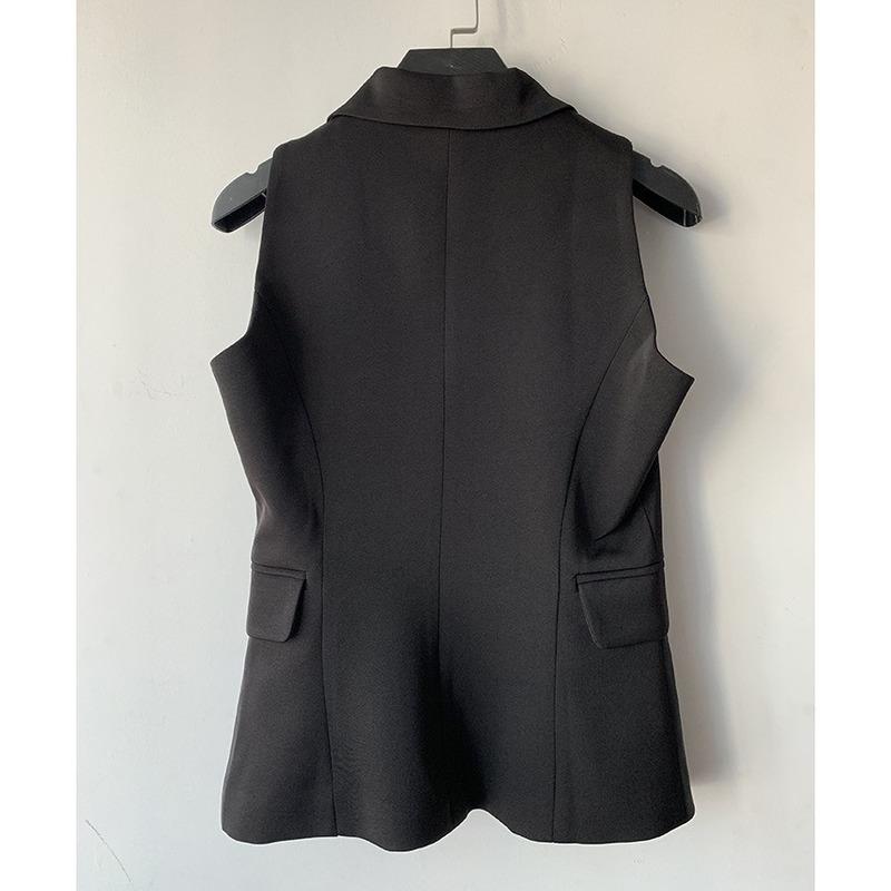 High-end Women's Vest Jacket 2021 Spring and Autumn Professional Classic Double-breasted Metal Buckle Suit Vest Blazer Women