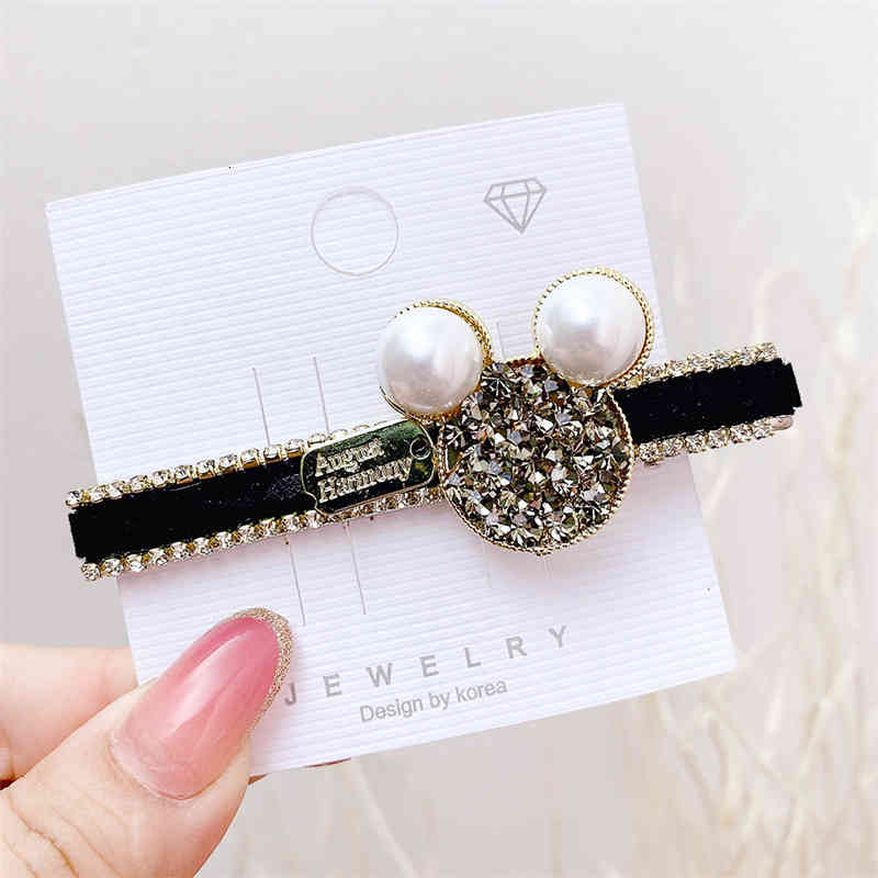 Hair Jewelry Accessories Pearl Drill Cute Side Clip 2021 Net Red Fashion Pin Bangs Duck Beak Headdress