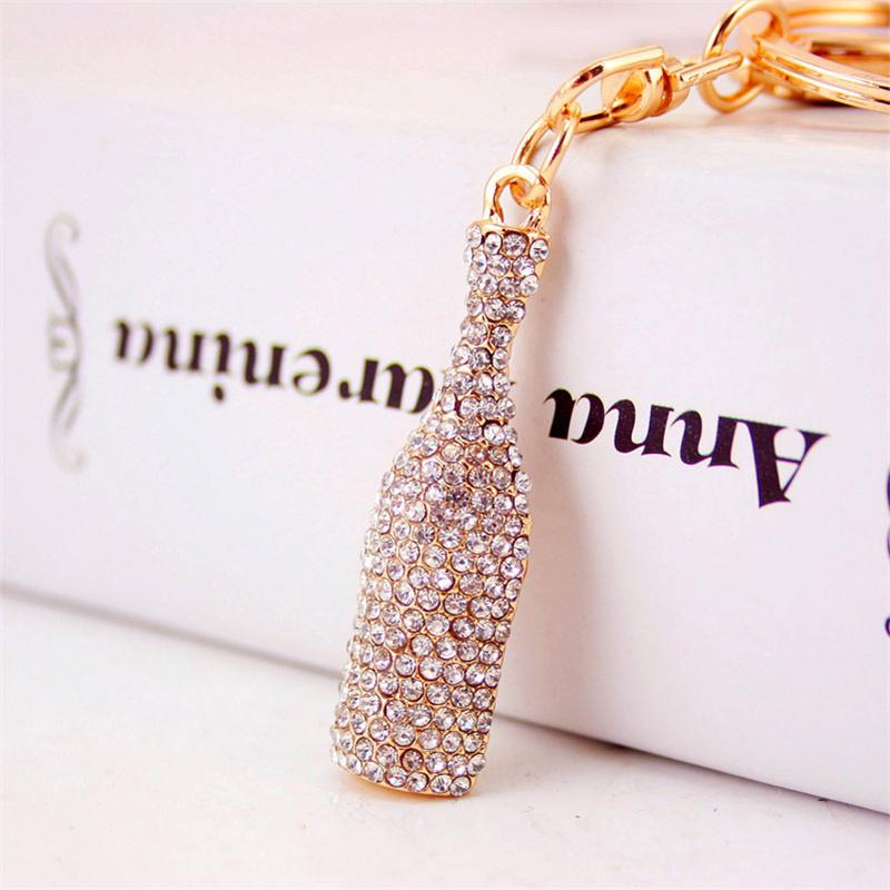 Keychains Fashion Metal Dripping Rhinestone Wine Bottle Holder Keychain Female Car Key Ring Backpack Pendant Keyfob
Keychains Fashion Metal Dripping Rhinestone Wine Bottle Holder Keychain Female Car Key Ring Backpack Pendant Keyfob
