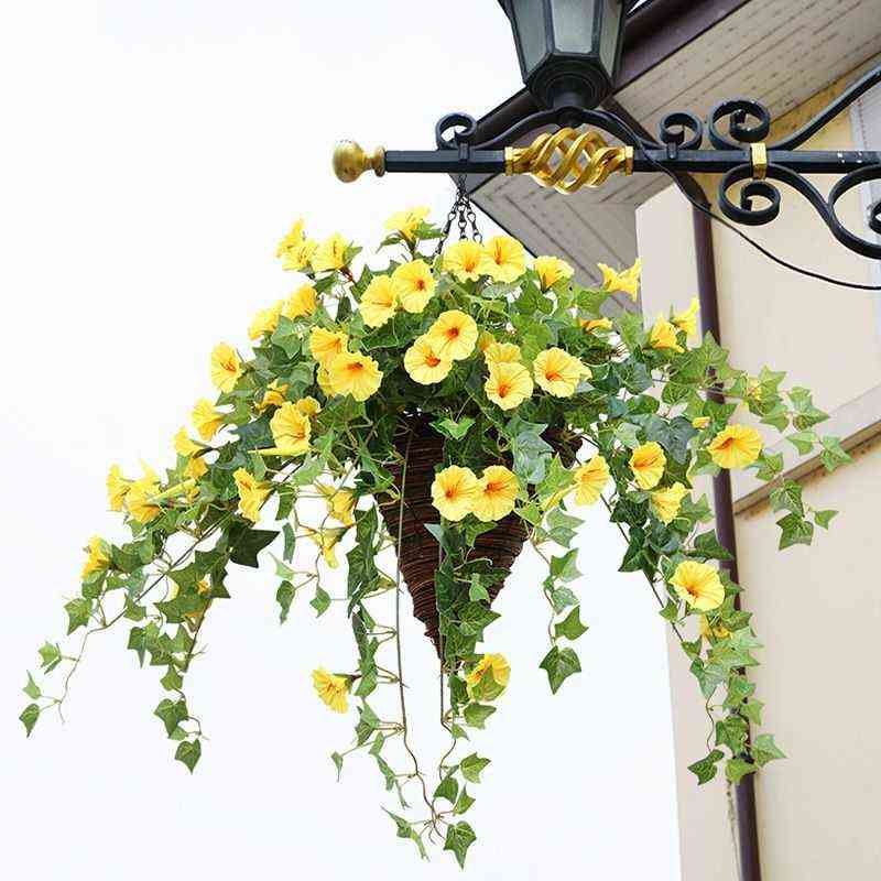 65Cm Hanging Basket Artificial Morning Glory Flower Pots Decorative Manma Petunia Orchid Flowers Home Decor Wedding Decoration 2117128186