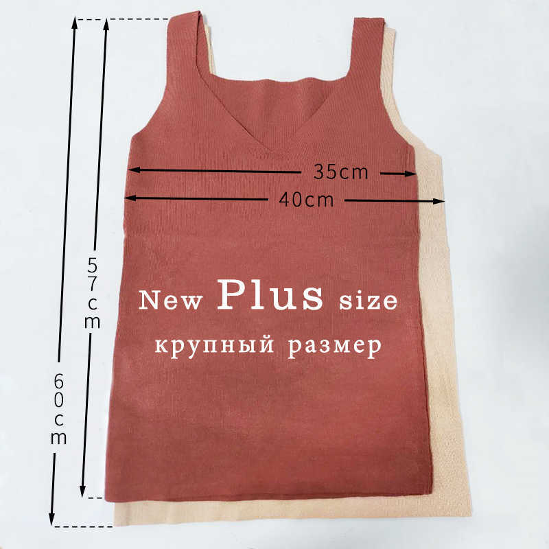 GOPLUS Sexy V Neck Knitted Crop Top Women's Shirt Plus size Tank Top Underwear Women Casual Streetwear Clothing For Women 210625