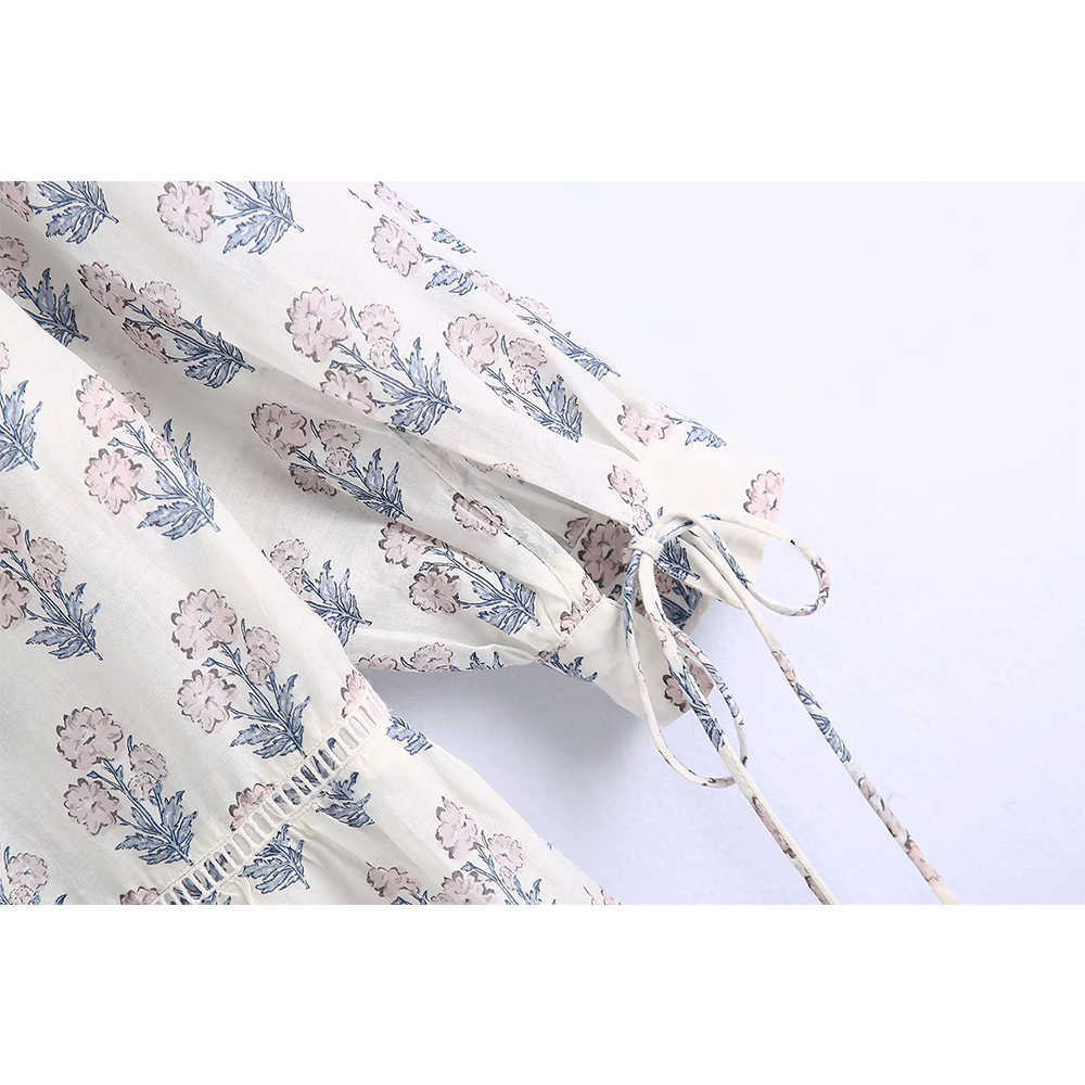 Summer Dress Women Long Sleeves elegant Casual Fashion Chic Lady Patchwork Dress Woman Floral Maxi Dresses Robe Femme 210709