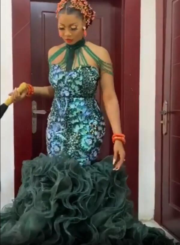 Aso Ebi 2021 Arabic Dark Green Luxurious Evening Dressses Lace Beaded Prom Dresses Tiers Formal Party Second Reception Gowns ZJ6788