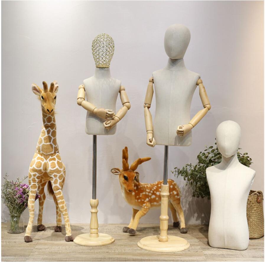 Children's model props Commercial Furniture half length kids clothing display rack Children wear shop window lead models shelf