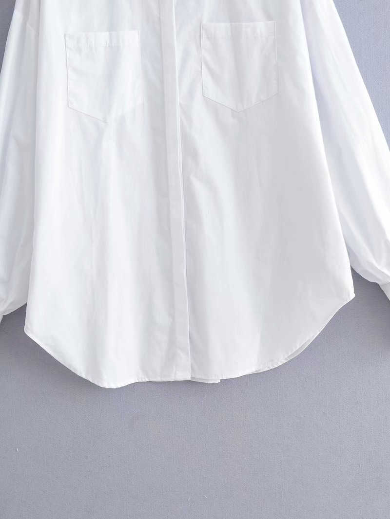 Elegant Women Lantern Sleeve Shirts Fashion Ladies Turn Down Collar Tops Streetwear Female Chic Solid White Blouses 210527