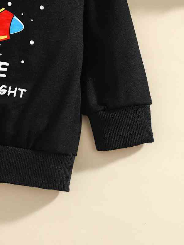 Baby Letter & Spaceman Print Sweatshirt & Sweatpants SHE
