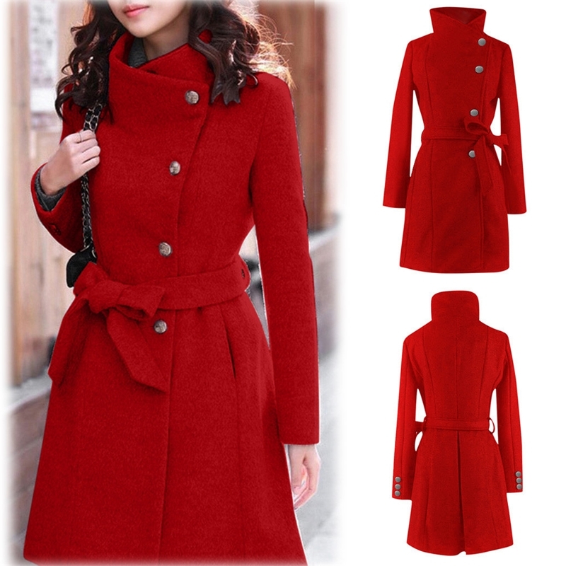 Winter Long Coat Woman Lapel Streetwear lady Elegant Business Black Brown Fall women wool woolen overcoat warm Clothing#G8 T200114