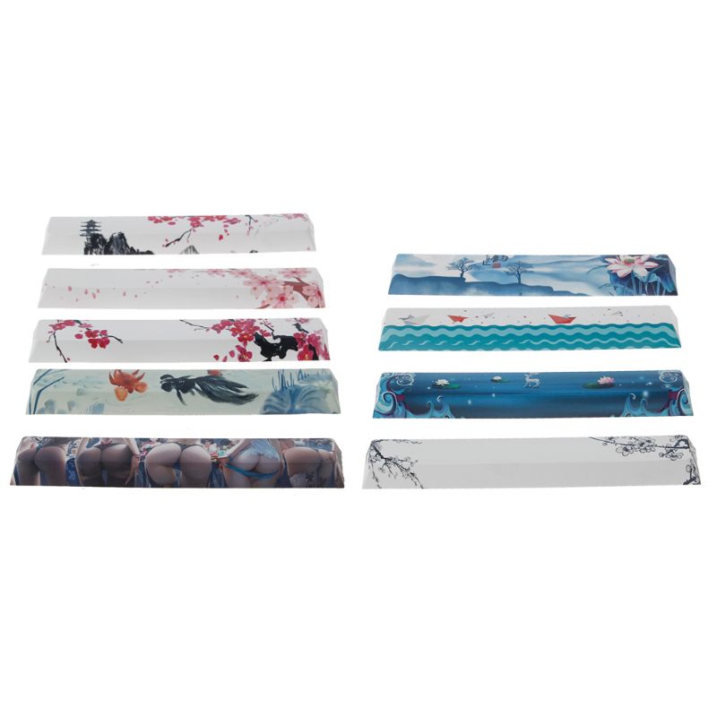 Replace SpaceBar Keycap PBT Five Sides Dye-Subbed Spacebar 6.25U Cherry Profile Space Bar Keycap for DIY Mechanical Keyboard