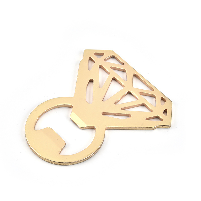 Unique Golden Dia Shaped Bottle Creative Gift Wedding Birthday Opener for Beer Wine Beverage HWE7110 Free shipping