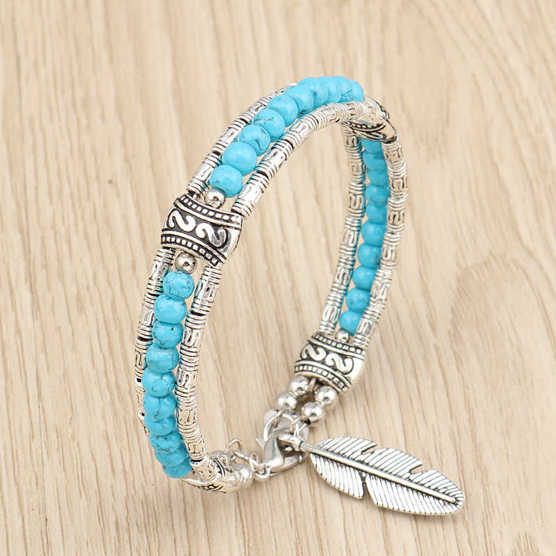 women's Feather beaded Tibetan silver Turquoise Charm Bracelets GSTQB006 fashion gift national style women men's DIY bracelet
women's Feather beaded Tibetan silver Turquoise Charm Bracelets GSTQB006 fashion gift national style women men's DIY bracelet
