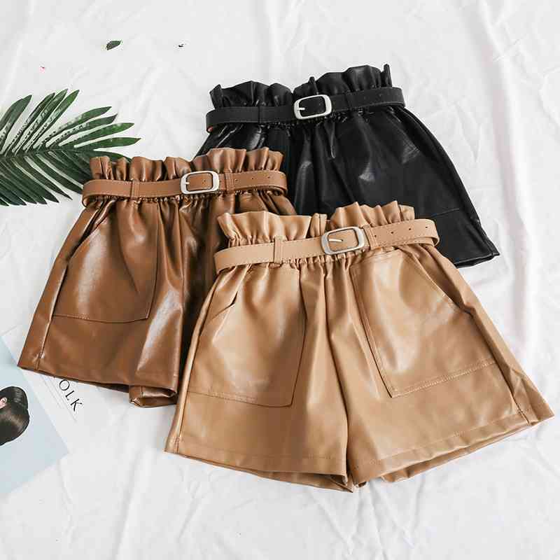 Spring Winter Women's Leather Shorts Korean Style High Waist Plus Size PU Female Black Biker for 210603, Khaki
Spring Winter Women's Leather Shorts Korean Style High Waist Plus Size PU Female Black Biker for 210603, Khaki