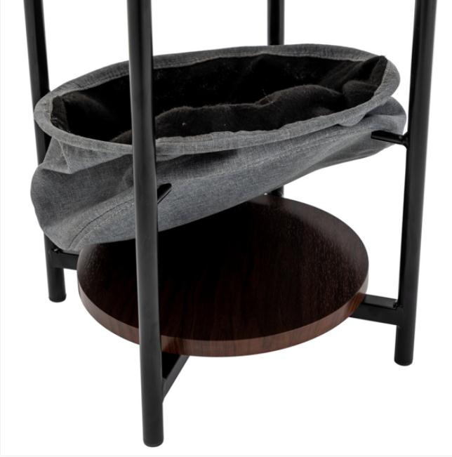 2022 Boxes & Bins MDF Double-layer Round Tea Table with Storage Gray