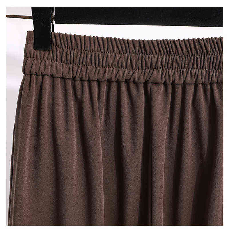Women Chic Office Wear Straight Pants Vintage High Waist Slit Ladies Trousers Plus Size Baggy Korean Autumn Wide Leg 211115
