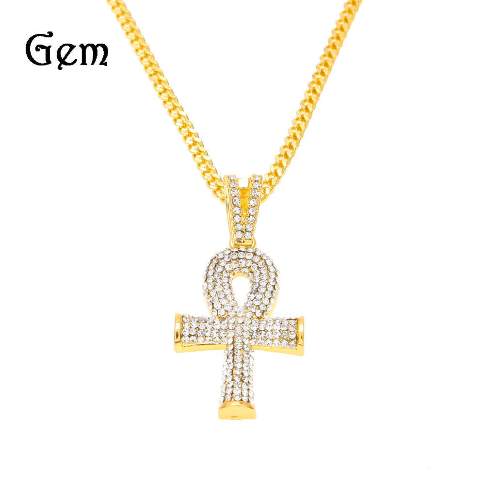 Egyptian Ankh key pendant with diamond hip hop necklace for men and women
Egyptian Ankh key pendant with diamond hip hop necklace for men and women