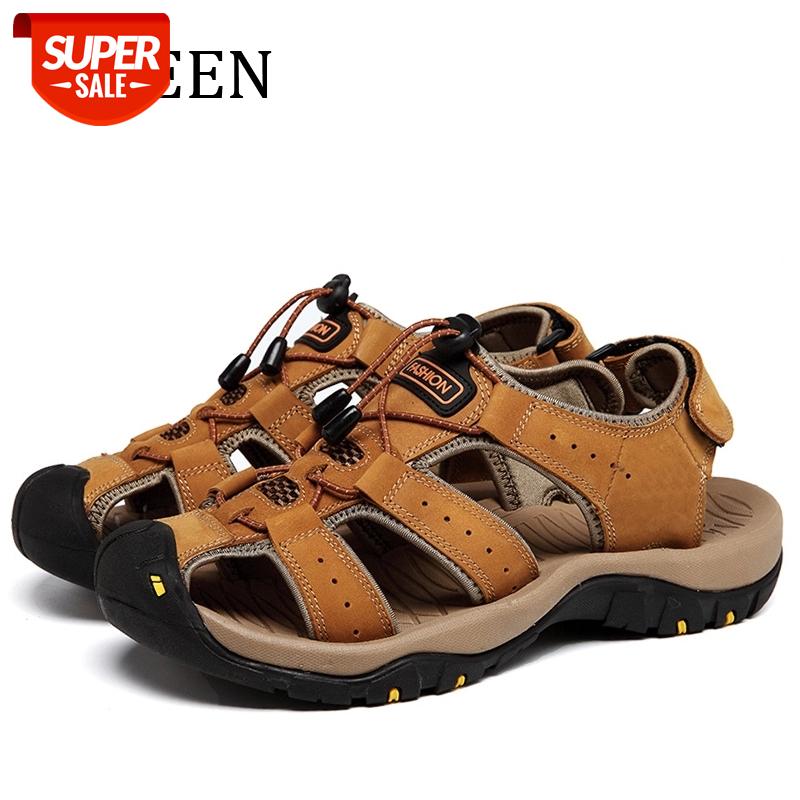 YWEEN summer men's leather sandals air breathable leisure antiskid head layer cowhide beach shoes #Iv7s, Black
YWEEN summer men's leather sandals air breathable leisure antiskid head layer cowhide beach shoes #Iv7s, Black