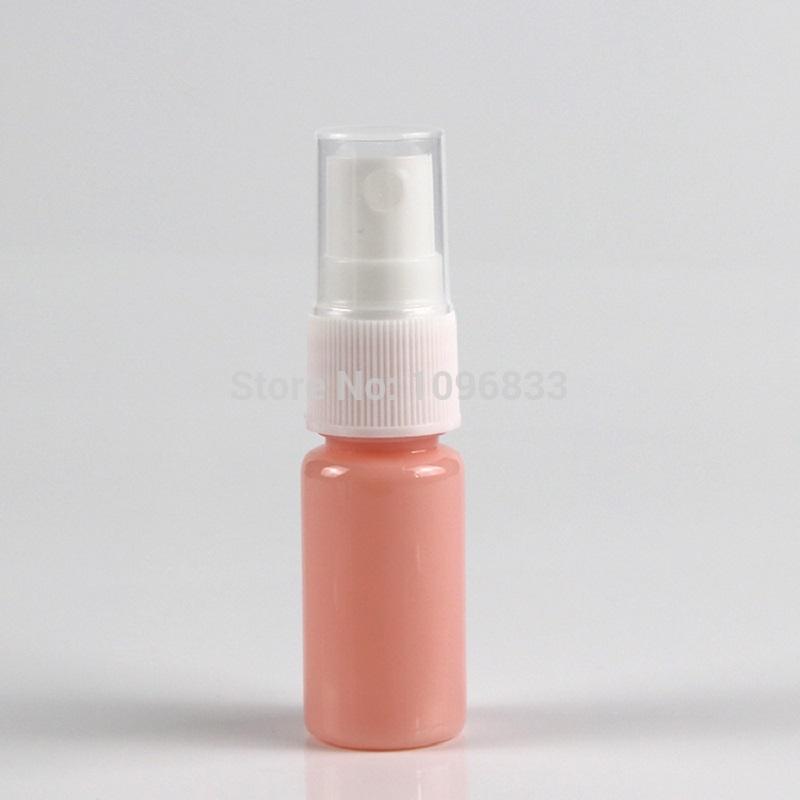 10ml 20ml 30ml 50ml 100ml Plastic Spray Bottle Empty Round Pink Bottle and white Lip Packaging Container Refillable Bottles 5pcs