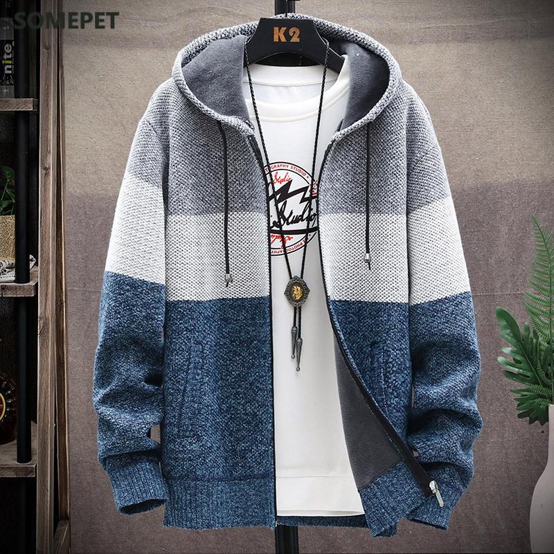Men's Sweaters Cardigan Sweater Autumn Winter Fleece Men Casual Hooded Jacket 2021 Thick Warm Slim Knitted Mens Outerwear, White;black
Men's Sweaters Cardigan Sweater Autumn Winter Fleece Men Casual Hooded Jacket 2021 Thick Warm Slim Knitted Mens Outerwear, White;black