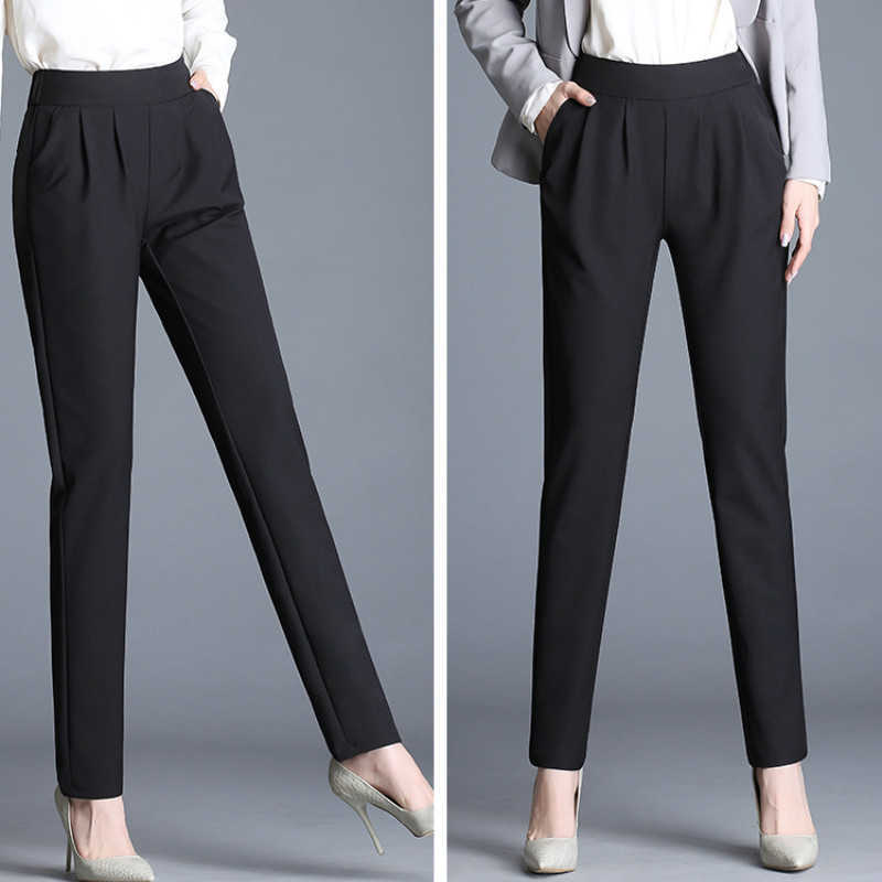 Women pants spring summer fashion female solid high waist loose harem pant pencil trousers casual cargo streetwear 210608